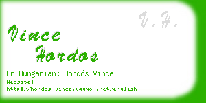 vince hordos business card