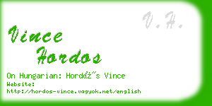 vince hordos business card